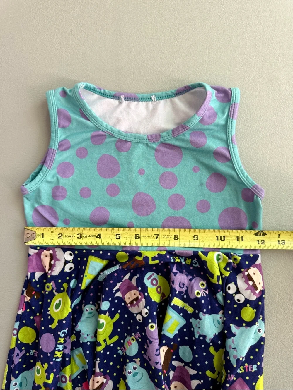 Disney Monsters Inc Girls Twirl Dress Boo, Sully Mike Randall size 5-6 - Fair